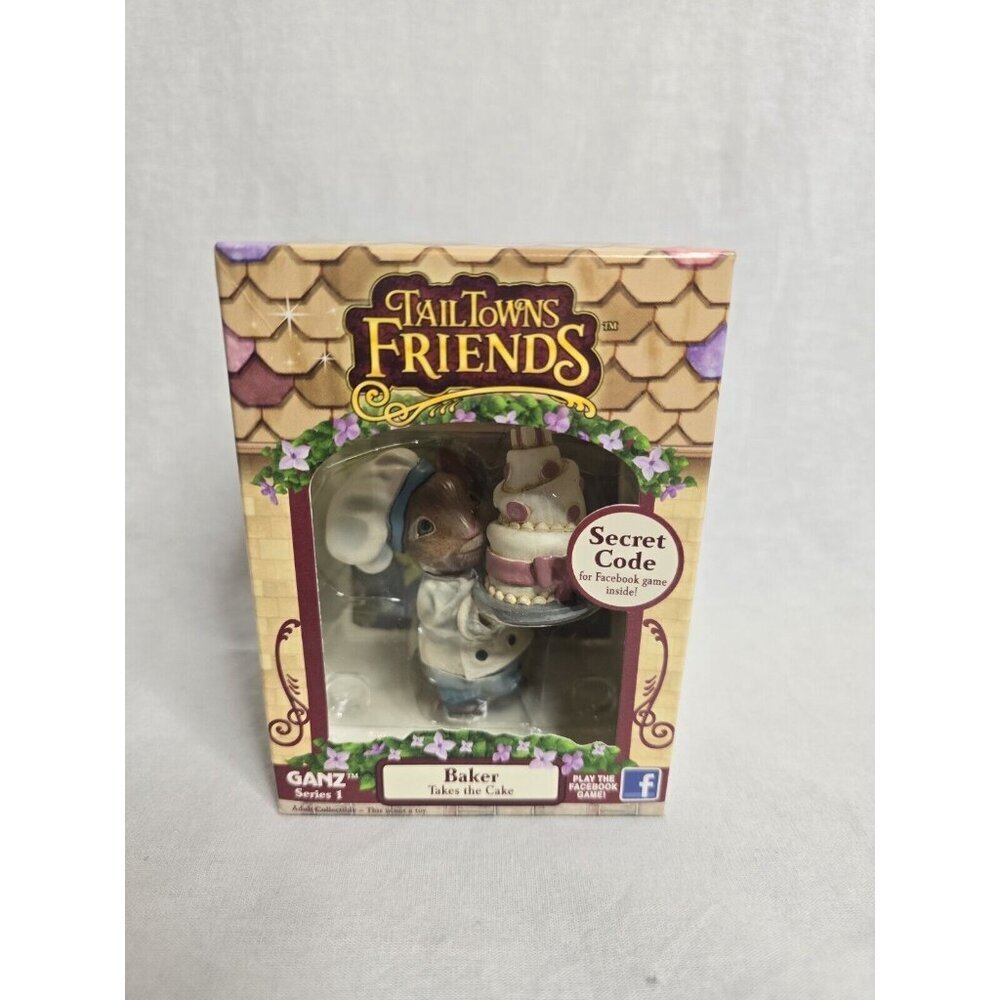 Ganz Tail Towns Friends BAKER Collectible Figurine- Sealed Box And Code.